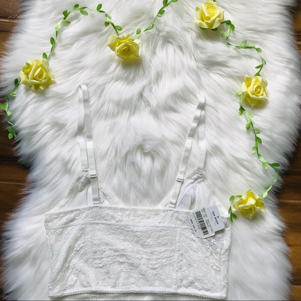Free people white bralette lace bra NWT beautiful - Picture 5 of 8